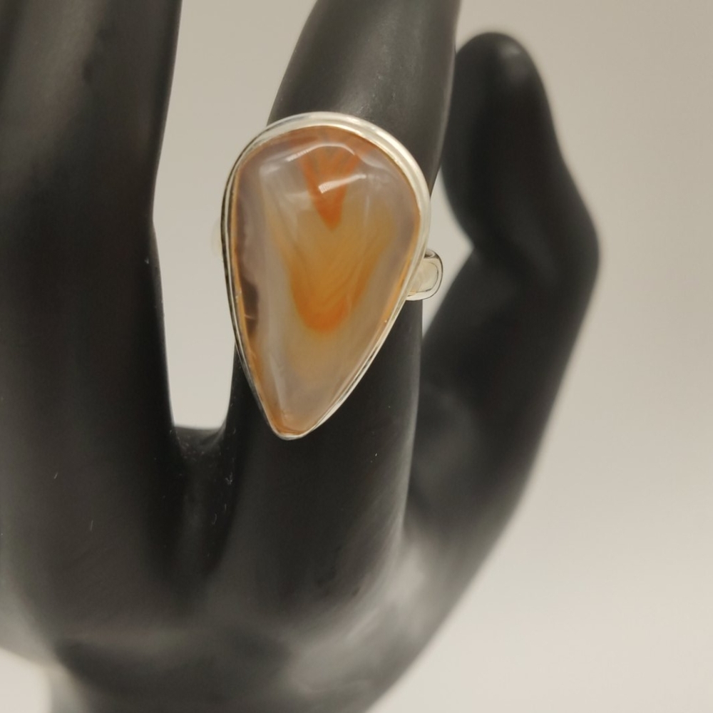 Banded Agate stone Sterling Silver Ring